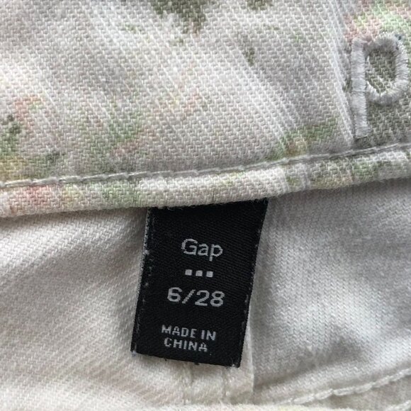 Gap Womens Jeans Size 6/28 Premium Super Skinny Floral Casual Chic Cream Denim - Picture 3 of 15